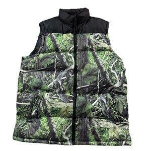 Cambridge Men's Green Forest Camo Puffer Full Zip Vest Size M